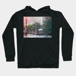 Girl with umbrella in the rain Hoodie